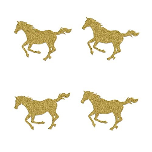 Gold Horse Cut-Outs - 12-Pack Double-Sided Party Decorations