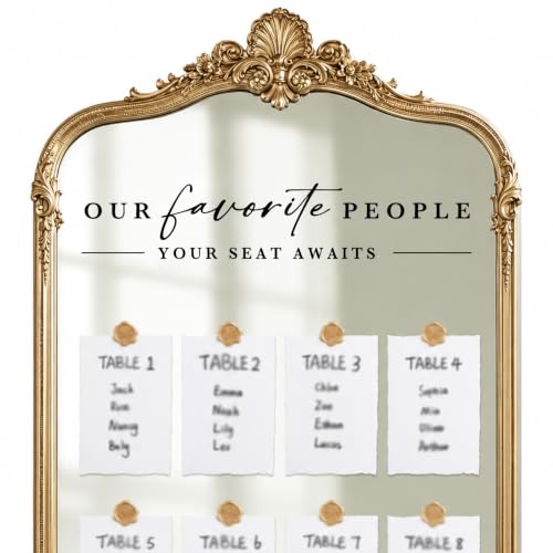 Wedding Seating Chart Mirror Decal - Our Favorite People Welcome Sign