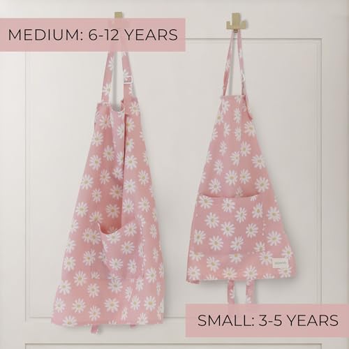 Kids Cooking Apron with Pocket - Adjustable Toddler Apron for Boys & Girls