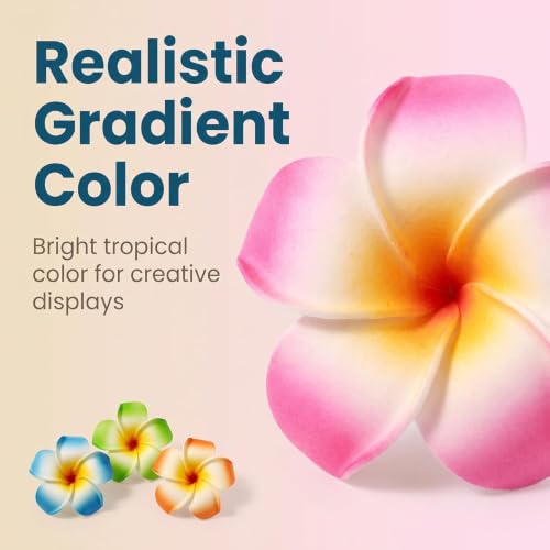 10 Pcs Multicolor Plumeria Flower Hair Clips - Tropical Barrettes