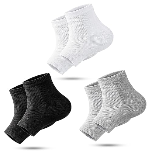 Moisturizing Toeless Socks for Dry Cracked Heels - 3 Pairs