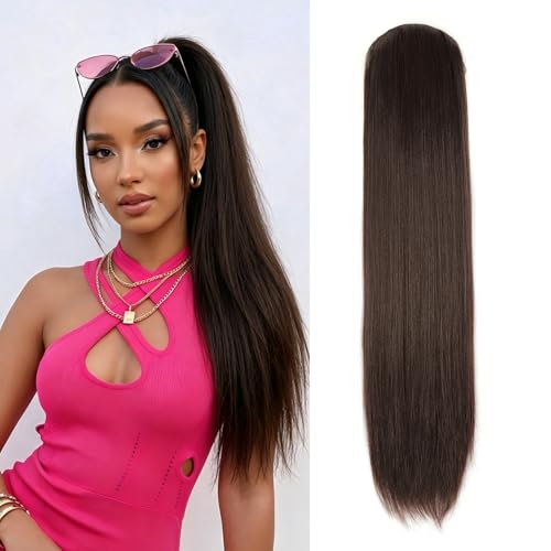24 Inch Straight Drawstring Ponytail Extension - YVQJLLS #6