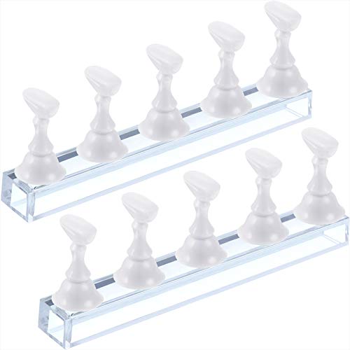 Blulu White Magnetic Nail Practice Stand Set for Manicure & Display