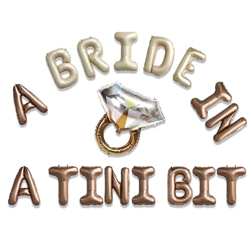 A Bride in Tini Bit Letter Balloons with Diamond Ring Accent