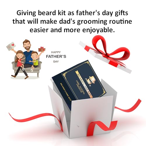 Dad Gifts Fathers Day, Beard Kit w/Beard Oil, Balm, Comb, Men's Daily Grooming & Care, Moisturize & Soften Facial Hair, Dad Day Gifts from Daughter Wife Son, Birthday Gifts for Husband Boyfriend Son