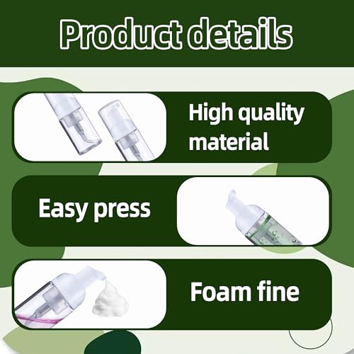 30 ml Travel Foaming Pump Bottles, 24pcs Clear Refillable Foam Dispenser for Soap & Face Wash