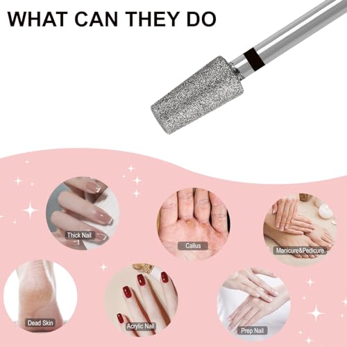 HungGato Coarse Tapered Barrel Nail Drill Bits for Cuticle & Nail Removal