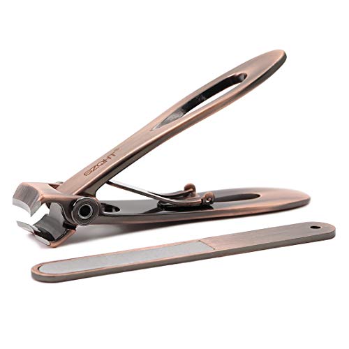 Bronze Toenail Clippers for Thick Nails - Ultra Wide Jaw Opening
