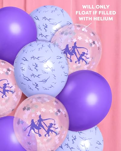 Kpop Party Balloons Set - 24 Iridescent Purple Latex Balloons