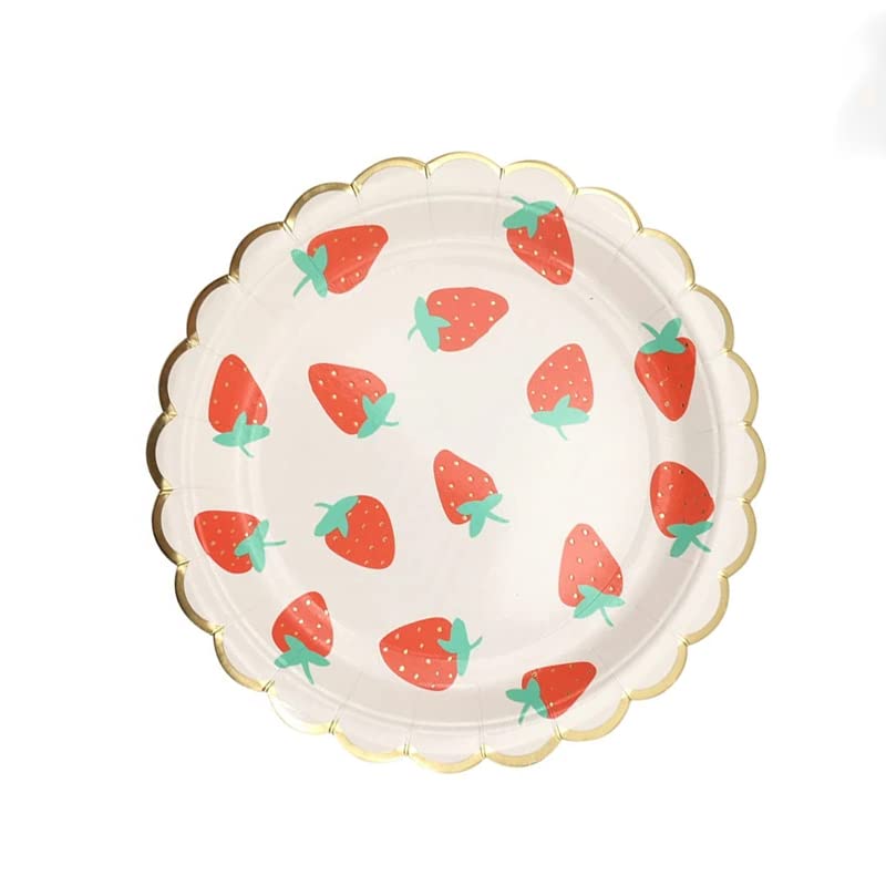 Strawberry Plates - 40-Count 7-Inch Paper Party Supplies