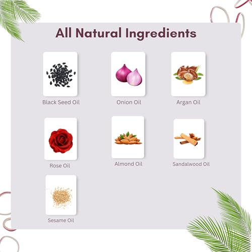 Hair Treatment Oil with Red Onion – AYURVEDASHREE Onion Black Seed, Argan, Sandalwood & Rose 200 ml