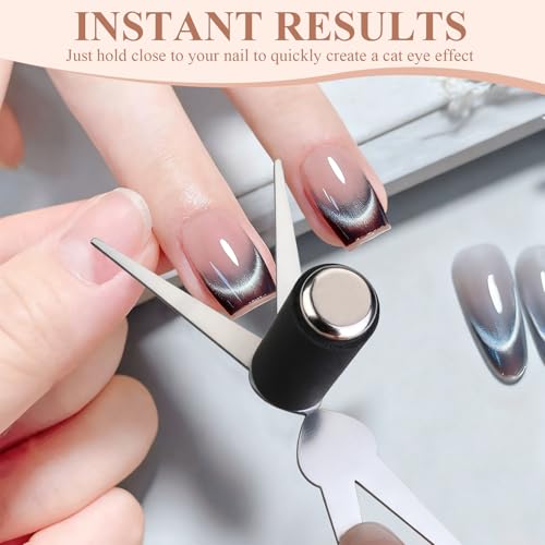 Plman Cat Eye Magnet Set for Nail Art - 2-in-1 Beginner-Friendly