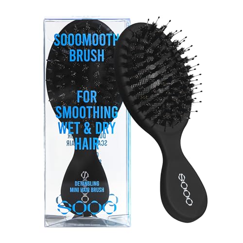 SOOO Mini Boar Bristle Detangler Brush - Compact Travel Hair Brush