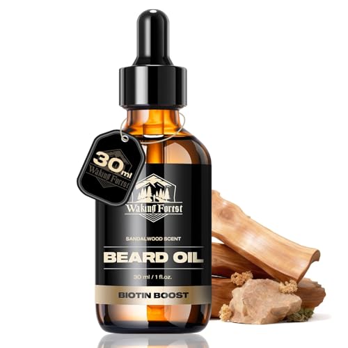 Waking Forest Classic Sandalwood Beard Oil 1 Fl Oz - Gentle, Nourishing Grooming Care