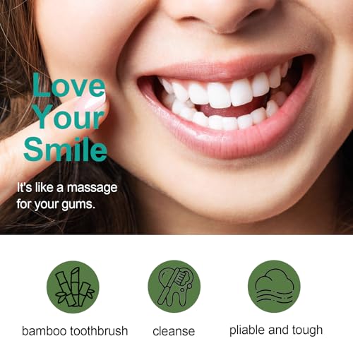 Eco-Friendly Bamboo Toothbrush for Sensitive Gums - 4 Pack