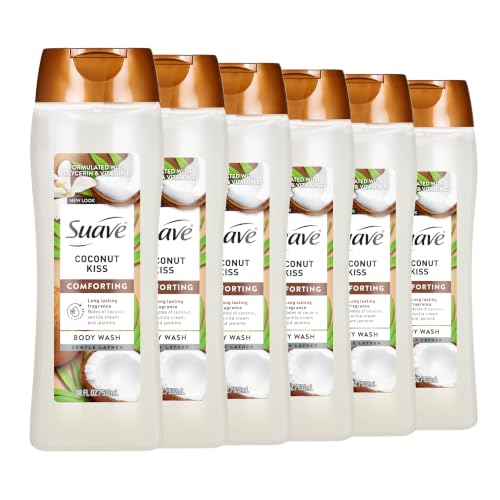 Suave Coconut Kiss Moisturizing Body Wash - New Packaging, 18 Oz Pack of 6