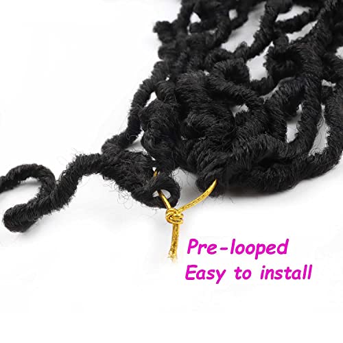 Datuoda 8 Pack Short Faux Locs Crochet Hair 12 Inch Butterfly & Distressed Styles