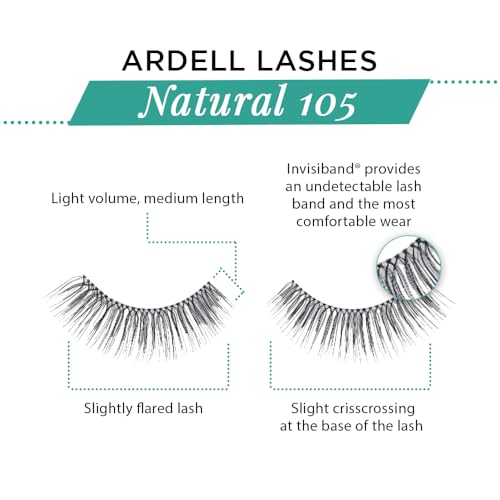 Ardell Natural 105 Black Lashes - 6 Pairs for Everyday Wear