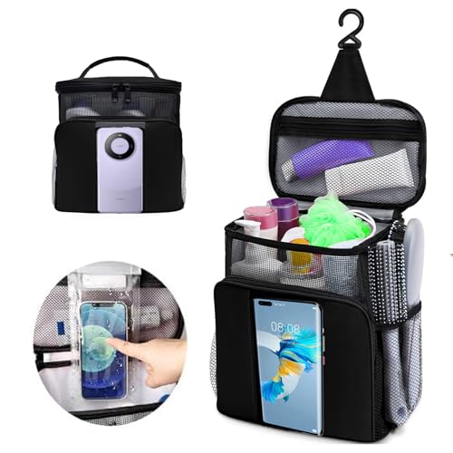 ZJSTRO Black Portable Shower Caddy - Quick Dry Mesh Toiletry Bag