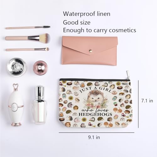 Hedgehog Makeup Bag for Women Girls, Cute Cosmetic Pouch Gift