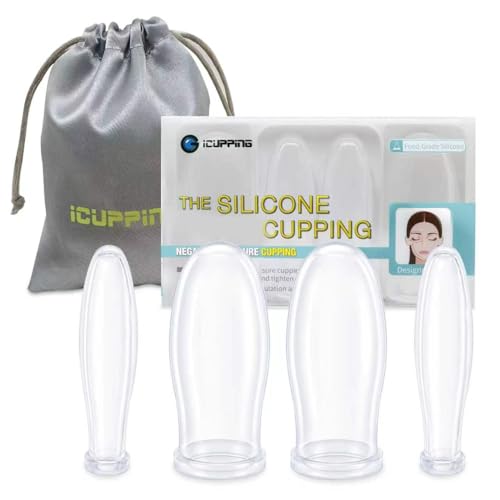 Facial Cupping Set - 4 Silicone Massage Cups for Skin Tightening & Relaxation