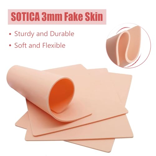 12Pcs 3mm Silicone Tattoo Practice Skins Double-Sided Fake Skin Sotica