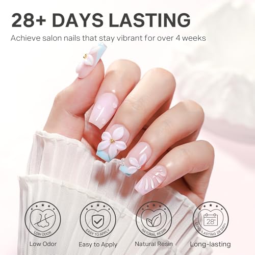 MIZHSE White 3D Nail Sculpting Gel with Flower Mold 30g - Non-Sticky 3D Art