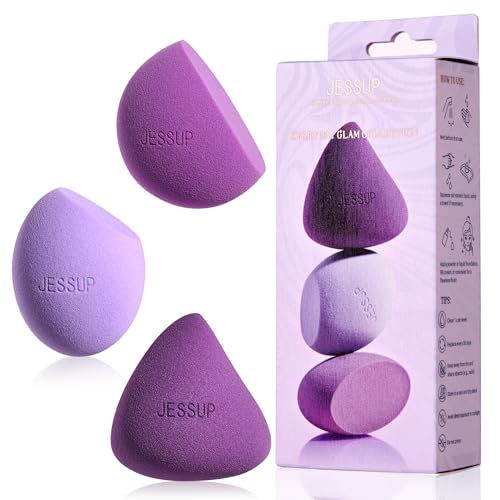Jessup Purple 3-Piece Makeup Sponge Set | Ultra-Soft & Reusable