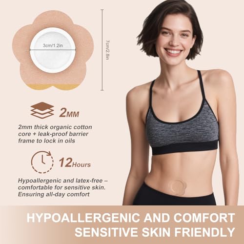Autdor Castor Oil Patches for Belly Button, 100PCS Castor Oil Pack Wraps Organic Cotton Self-Adhesive Castors Oils Pack Anti Leakage Disposable Pads Portable & Breathable No Wash (Oil Not Included)