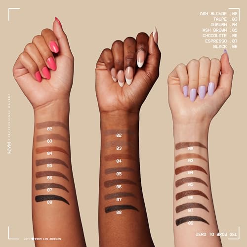 NYX Longwear Eyebrow Gel - Ash Brown, Waterproof & Transfer-Resistant