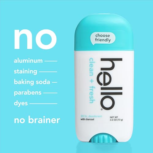 hello Clean + Fresh Aluminum-Free Deodorant - 72-Hour Shea Butter Stick (2 Pack)