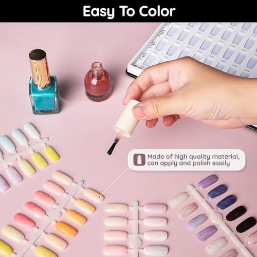 Segbeauty 720pcs Beige Fake Nails Display Tips for Nail Art