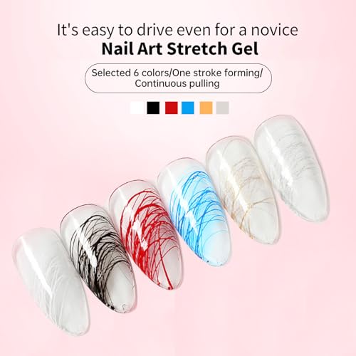 Finger Secret Elastic Spider Nail Gel with Brush - White Nail Art Painting