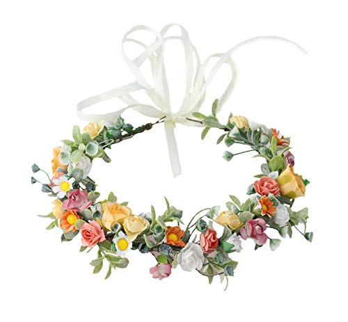 Vivivalue Wedding Floral Crown Headband - Bridal Headpiece Halo, Variation 89