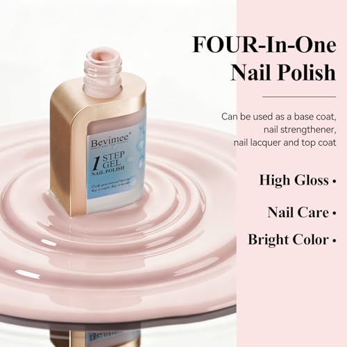 Bevimee Nude 4-in-1 Quick Dry Nail Polish - One Step Base Color Top Coat