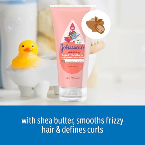 Johnson's Kids Curl-Defining Shampoo & Leave-In Conditioner Bundle - Tear-Free, Shea Butter, 13.6 fl oz + 6.8 fl oz