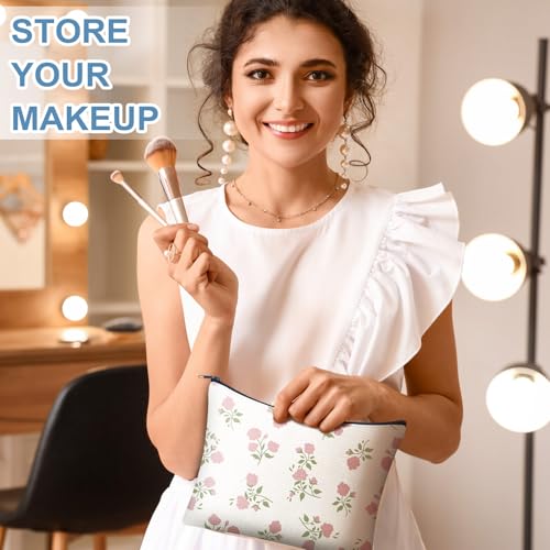 12 PCS Grandmillennial Quilted Makeup Bag Set - Aesthetic Travel Organizer