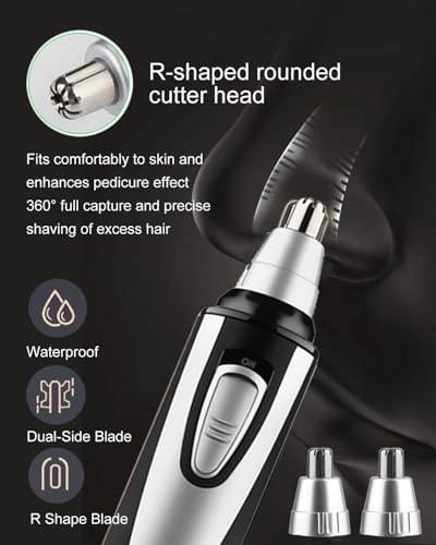 GOMINYUF 4-Pack Nose & Ear Trimmer Replacement Heads with Cleaning Brush