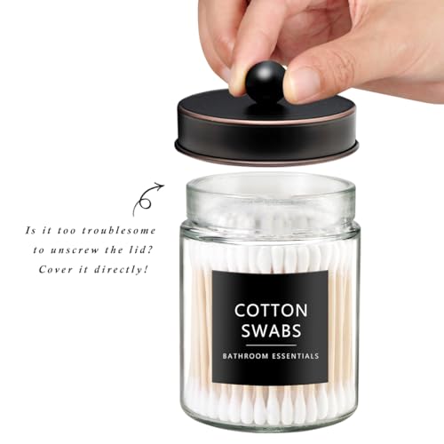 SheeChung 2-Pack Glass Apothecary Jars with Stainless Steel Lids