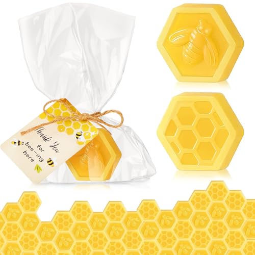 12 Honeycomb Soap Party Favors with Thank You Cards for Baby Showers