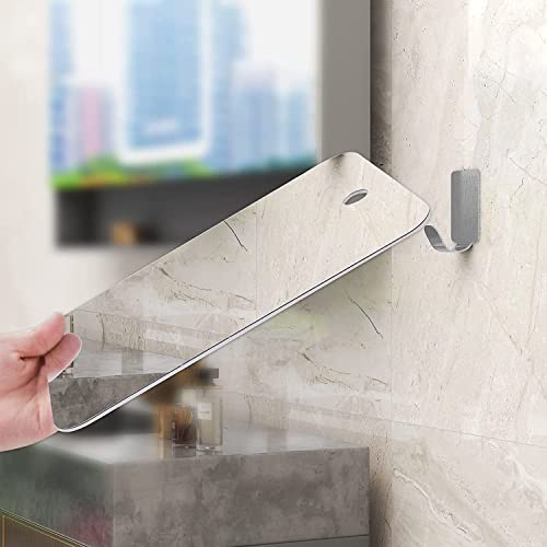 APHUIME Deluxe Large Fogless Shower Mirror, Fogless Shaving Mirror(7.48 in X 11 ?in), Anit-Fog Shaving Mirror with Hook, Fog Free Wall Hanging Makeup Mirror, Anti Fog Shatterproof Mirror in Bathroom