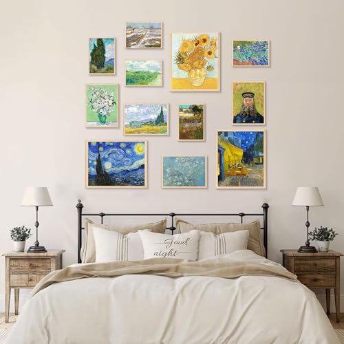 Van Gogh Wall Art Prints Set of 12 - Abstract Eclectic Decor