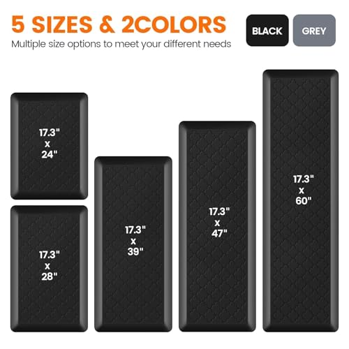 TranquilRelax Anti-Fatigue Kitchen Mat - 17" x 24" Non-Slip Memory Foam