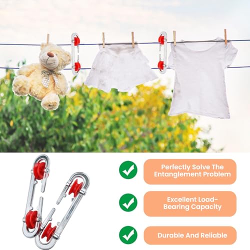 AACGIN Heavy-Duty Clothesline Spreader Pulley Kit - 2 Pack