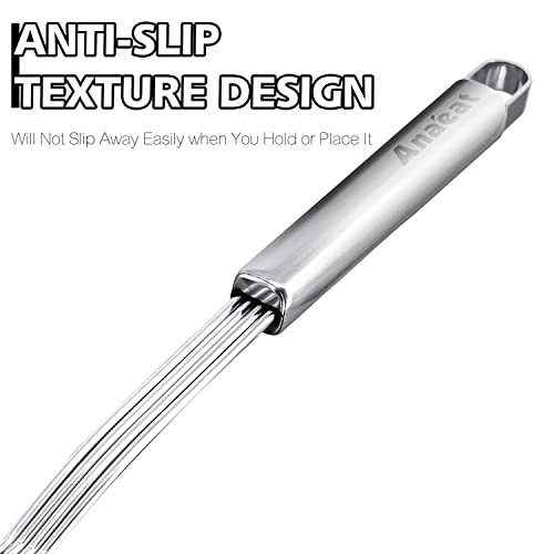 Anaeat Stainless Steel Spider Strainer Skimmer - 5.5 Inch Long Handle Cooking Ladle