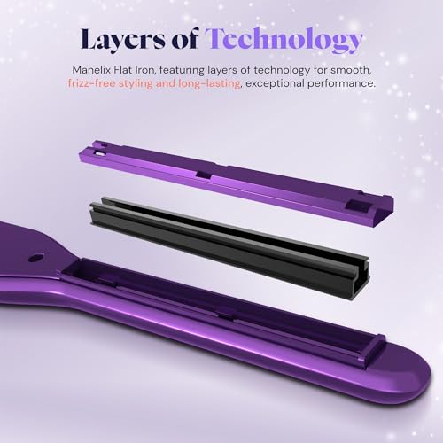 Manelix 0.3-Inch Mini Flat Iron for Short Hair, 2-in-1 Hair Straightener
