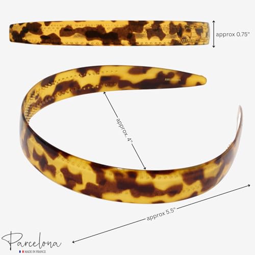 Parcelona French 3/4 Inch Cellulose Acetate Headband for Women Hair Accessories