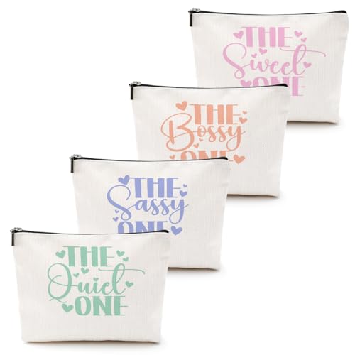 CQM Multicolor Girls Weekend Makeup Bag - Summer Gift, 4-Pack