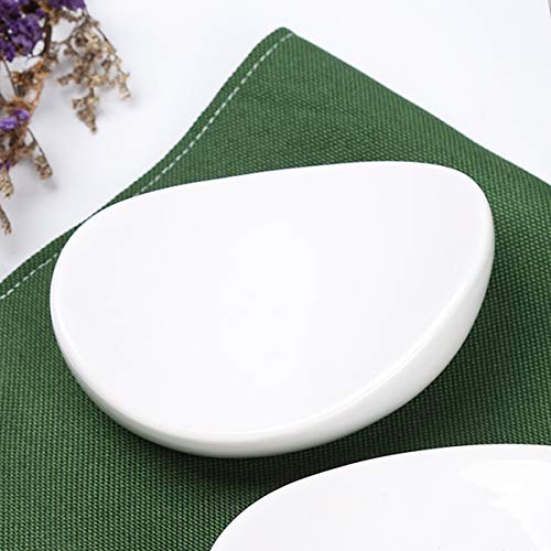 Ceramic Soap Dish Holder for Bathroom and Kitchen - White