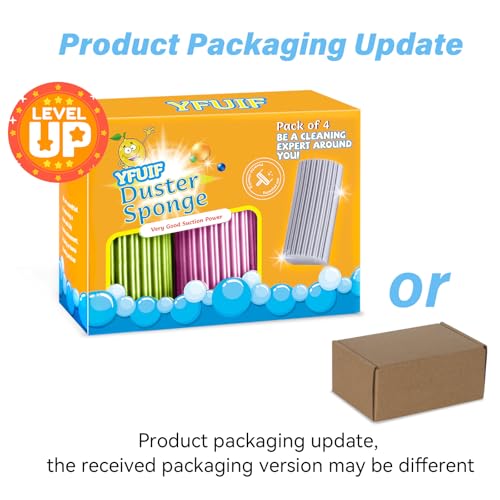 4 Pack Reusable Magic Duster Sponges for Easy Cleaning